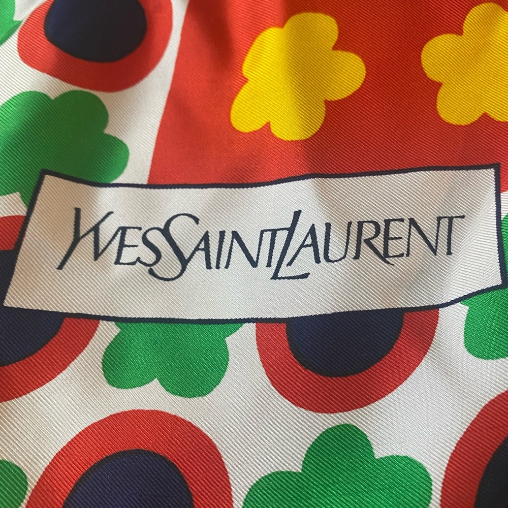 Vintage YSL scarf, bold colors, large size